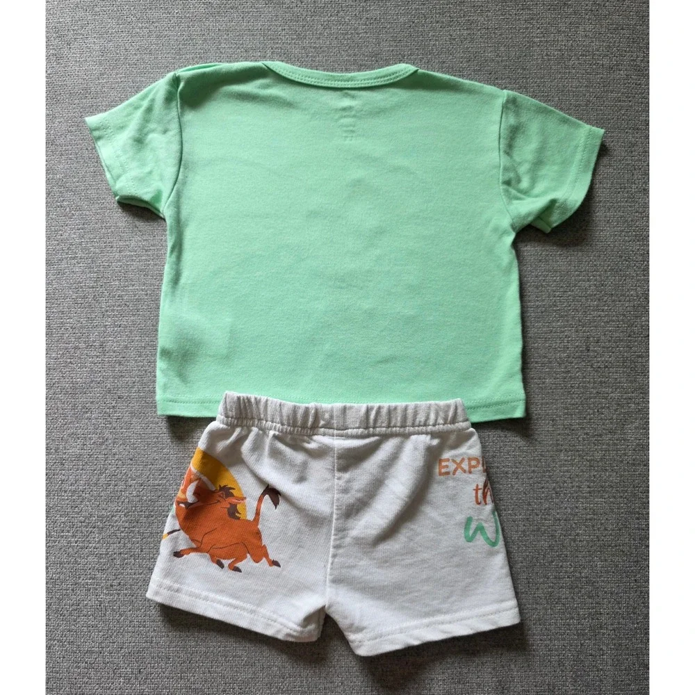Disney Baby Lion King Simba‎ Born To Be Brave T-Shirt and Shorts Set Mint 6M